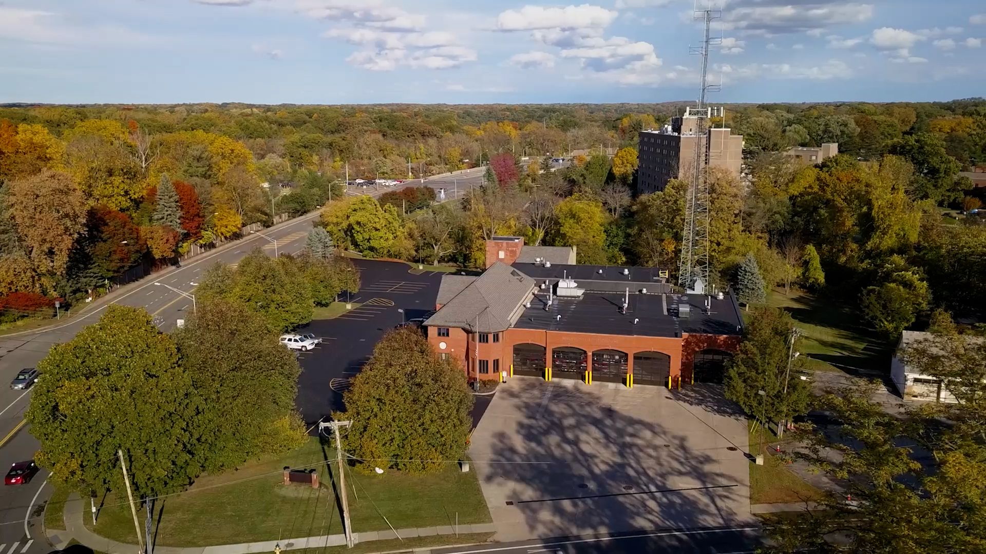 Drone picture of Station 1 headquarters